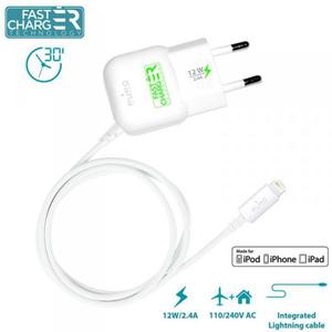 PURO Mini Travel Fast Charger- adowarka Apple 2.4 A zcze Lightning MFi (biay) - 2855831322