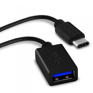 PURO Type-C Charge & Sync Adapter - Adapter USB-C 3.1 na USB-A 3.0 do adowania & synchronizacji danych, 2A, 5 Gbps, 20 cm (czar - 2840764164