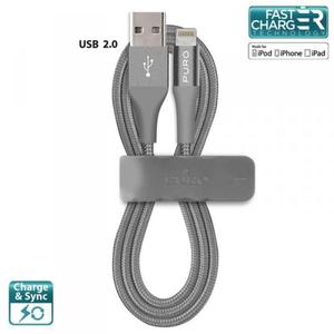 PURO Braided Cable - Kabel MFi z Lightning + klips + Aluminum Connector 1m (Space Gray) - 2857920443