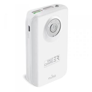 PURO Universal External Fast Charger Battery - Uniwersalny Power Bank z latark 9000 mAh, 2 x USB, 2.4 A (biay) - 2847810921