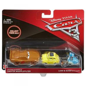 CARS 3 Dwupak Lightning McQueen as Chester Whipplefilter, Luigi & Guido with Cloth Die-Cast Vehicle - 2857920586