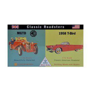 Model plastikowy - Samochody Classic Roadsters - MG-TD / 1958 T-Bird - Glencoe Models (2szt) - 2855512436