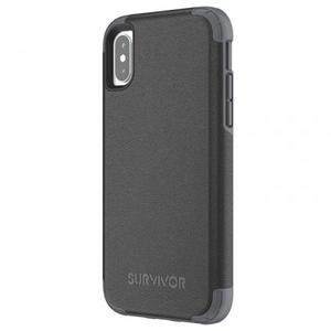 Griffin Survivor Prime Leather - Pancerne etui iPhone X (czarny) - 2857371021