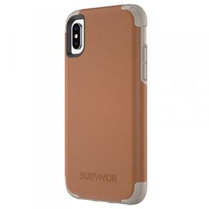 Griffin Survivor Prime Leather - Pancerne etui iPhone X (brzowy) - 2857371022