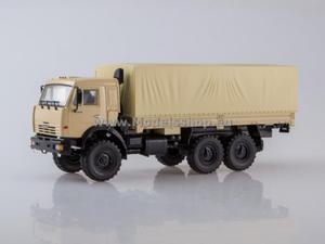 KAMAZ-43118 6x6 Flatbed Truck with Tent (beige) - 2857504324