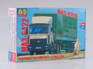 MAZ-6422 Tractor Truck with Semitrailer MAZ-9758 model kit - 2857504346