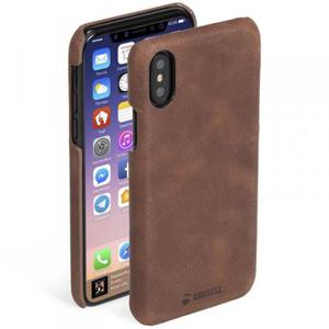 Krusell Sunne Cover - Skrzane etui iPhone X (Cognac) - 2857920806