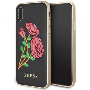Guess Flower Desire - Etui iPhone X (czarny) - 2858613932