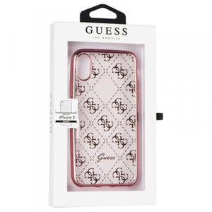 Guess 4G Transparent - Etui iPhone X (rowo zoty) - 2858613945