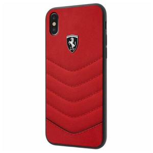 Ferrari Heritage Hardcase - Skrzane etui iPhone X (czerwony) - 2858613955