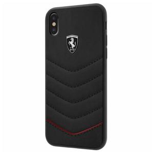 Ferrari Heritage Hardcase - Skrzane etui iPhone X (czarny) - 2858613963