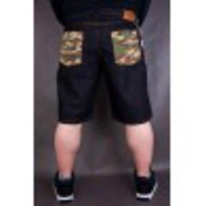 KRTKIE SPODENKI PATRIOTIC JEANSOWE CAMO CZARNE 5457 - 2317080689