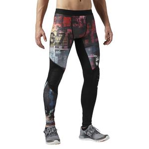 Spodnie Reebok One Series Print mskie getry termoaktywne treningowe - 2852491894