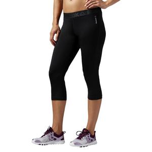 Spodnie 3/4 Reebok Workout damskie legginsy getry termoaktywne - 2854985943