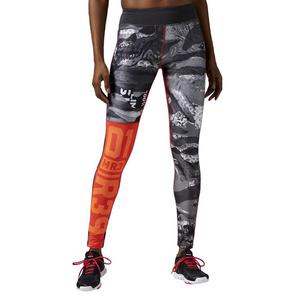 Spodnie Reebok One Series Elite Mesh damskie legginsy getry termoaktywne - czerwony || wielokolorowy - 2856237347