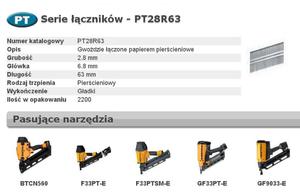 BOSTITCH GWODZIE PT 33` 2,8 x 63mm RING 2200 szt. - 2861302453