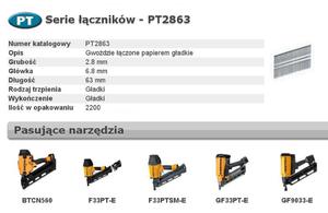 BOSTITCH GWODZIE PT 33` 2,8 x 63mm 2200 szt. - 2861302471