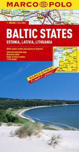 Kraje Nadbatyckie. Estonia, Litwa, otwa. Mapa samochodowa 1:800 000
