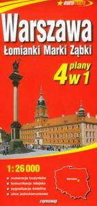 Warszawa plan miasta 1:26 000 4 plany w 1 - 2857595651