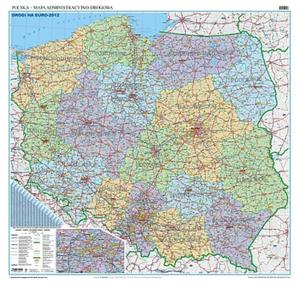 Mapa administracyjno-drogowa Polski (cienna). Drogi na Euro 2012 - 2857596257