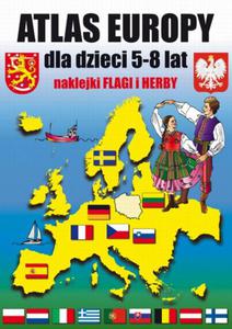 Atlas Europy dla dzieci 5-8 lat + naklejki - flagi i herby - 2857596258