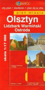 Olsztyn Lidzbark Warmiski Ostróda plan miasta 1:17 000