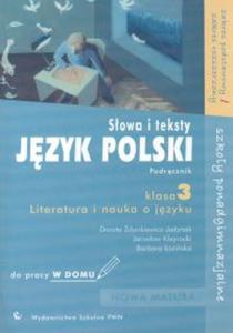 Jzyk polski 3 Sowa i teksty Literatura i nauka o jzyku Podrcznik do pracy w domu - 2857614141