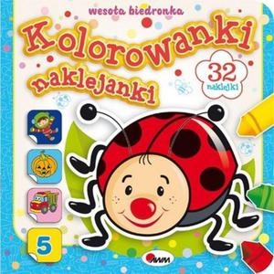 Kolorowanki naklejanki. Wesoa biedronka. 32 naklejki - 2857614845