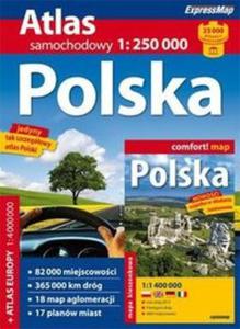 Polska - 1:250 000 atlas samochodowy + mapa laminowana - 2857621593