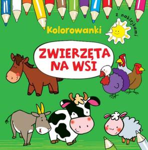 Zwierzta na wsi. Kolorowanki z naklejkami - 2857643608