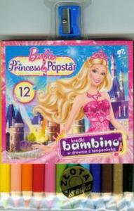 Kredki Bambino drewniane 12 kolorów z temperówk Barbie Ksiniczka i piosenkarka