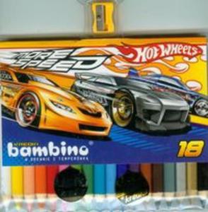 Kredki bambino drewniane 18 kolorw z temperwk Hot Wheels - 2857657033