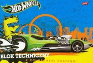 Blok techniczny Hot Wheels A4 z kolorowymi kartkami 10 kartek niebieski