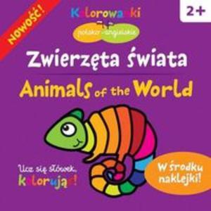 Zwierzta wiata Kolorowanki polsko-angielskie z naklejkami - 2857659300