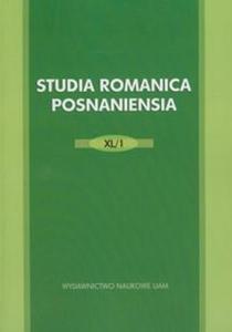 Studia Romanica Posnanesia XL/1 - 2857660703