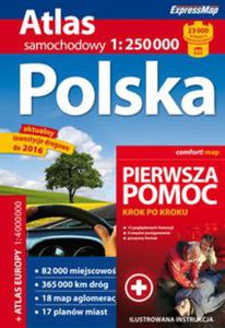 Polska Atlas samochodowy 1:250 000 + pierwsza pomoc - 2857663007