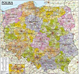 Polska mapa administracyjno-samochodowa 1:570 000 listwa - 2857680741