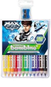 Kredki bambino w oprawie drewnianej 12 kolorw Max Steel - 2857692661