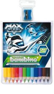 Kredki bambino w oprawie drewnianej 12 kolorw Max Steel - 2857692662