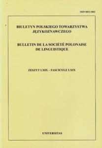 Biuletyn Polskiego Towarzystwa Jzykoznawczego t.69