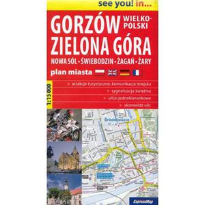 Plan miasta Gorzw Wielkopolski, Zielona Gra, Zielona Gra Nowa Sl, wiebodzin, 1:15 000 papierowa - 2857706543