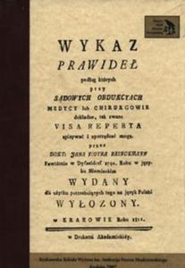 Wykaz prawide podug których przy sdowych obdukcjach medycy lub chirurgowie dokadne tak...