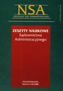 Zeszyty Naukowe Sdownictwa Administracyjnego 2008/04