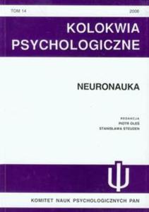 Kolokwia Psychologiczne nr 14 Neuronauka - 2857712550