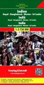 Indie Nepal Bangladesz mapa 1:2 750 000 F&B - 2857717007