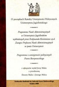 O pocztkach Katedry Umiejtnoci Politycznych Uniwersytetu Jagielloskiego - 2857719682