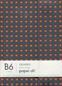 Notatnik B6 Paper-oh Quadro Grey on Orange w linie - 2857734074