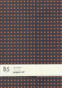 Notatnik B5 Paper-oh Quadro Grey on Orange w linie - 2857734078