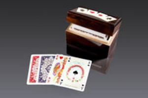 Piatnik karty do gry 2 talie, Karty lux w pudeku drewnianym z asami - 2857742659