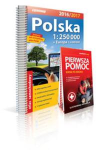 Polska atlas samochodowy 1:250 000 + Pierwsza pomoc 2016/2017 - 2857748958